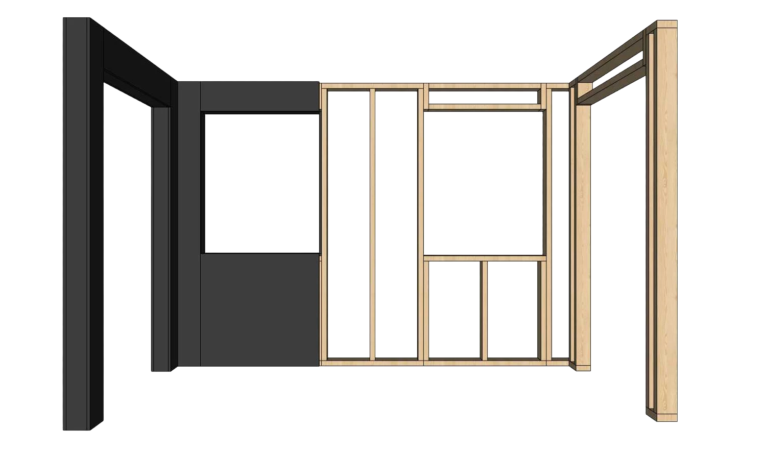 Plan technique d’un projet d’agencement intérieur intégrant du mobilier sur mesure