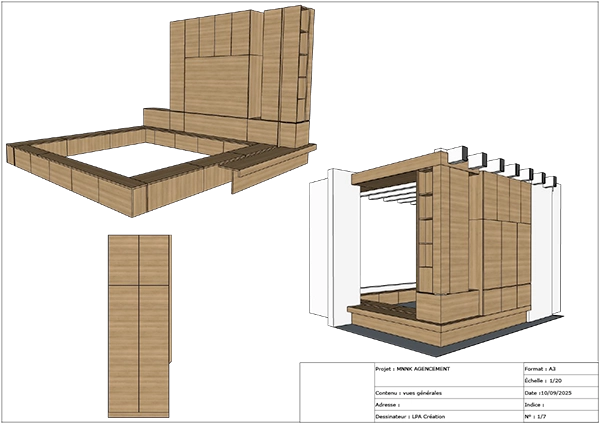 Mobilier sur mesure et agencement intérieur Plans et modélisation d’un mobilier sur mesure intégré