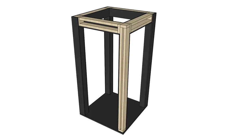 Modélisation 3D d’une structure de mobilier sur mesure associant bois et métal